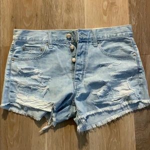 American eagle high rise denim festival short